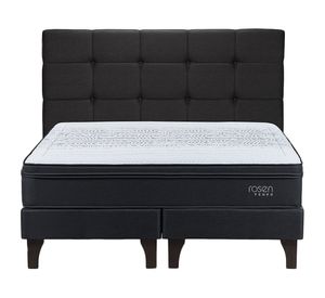 Cama europea 2 plazas Tempo base dividida patas + respaldo Issey Rosen