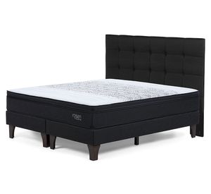 Cama europea king Tempo base dividida patas + respaldo Issey Rosen