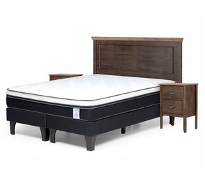 Cama europea 2 plazas New Style 6 base dividida + set Anna