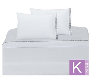 Juego de sábanas King microfibra Bordada blanca
