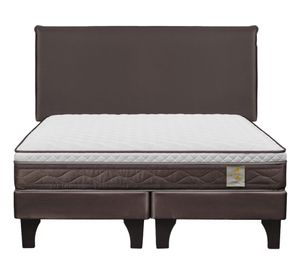 Cama europea Nstyle 4 Plus king base dividida + respaldo Maurice chocolate