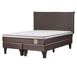 Cama europea Nstyle 4 Plus king base dividida + respaldo Maurice chocolate