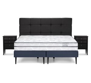 Cama europea 2 plazas base dividida Autonomy + set Issey grafito