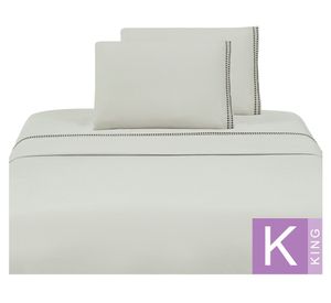 Juego de sábanas King microfibra Bordada beige