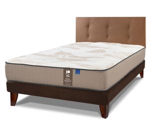 Cama europeas 1.5 plazas Dual Sensity + respaldo café