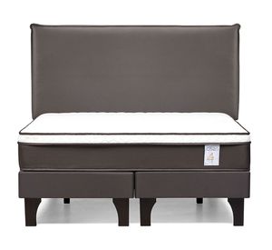 Cama europea Nstyle 4 Plus 2 plazas base dividida + respaldo Maurice chocolate