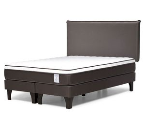Cama europea Nstyle 4 Plus 2 plazas base dividida + respaldo Maurice chocolate
