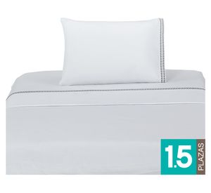 Juego de sábanas 1.5 plazas microfibra Bordada blanca