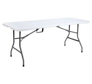 Mesa plegable rectangular 180 cm blanco