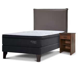 Cama europea Tempo 1.5 plazas + set Maurice chocolate