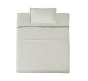 Juego de sábanas 1.5 plazas microfibra Bordada beige