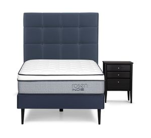 Cama europea 1 plaza Indie + set Issey azul