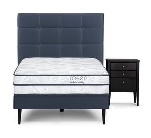 Cama europea 1.5 plazas Autonomy + set muebles Issey azul
