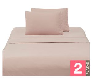 Juego de sábanas 2 plazas microfibra Broderie blanco