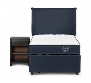 Diván 1.5 plazas Base Normal Upline + Respaldo y  velador Maurice