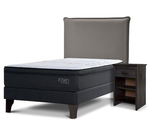 Cama europea Tempo 1.5 plazas + set Maurice gris
