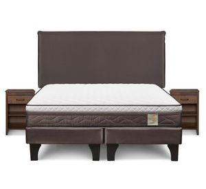 Cama europea Nstyle 4 Plus king base dividida + set Maurice chocolate