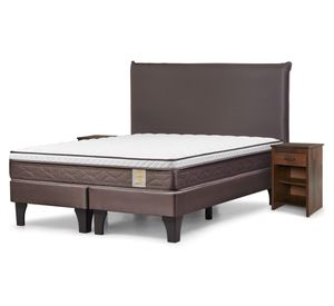 Cama europea Nstyle 4 Plus king base dividida + set Maurice chocolate