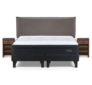 Cama europea Tempo king base dividida + set Maurice chocolate