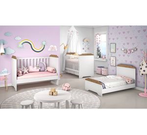 Cuna 3 funciones Mel blanco/café