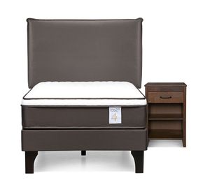 Cama europea Nstyle 4 Plus 1.5 plazas + set Maurice chocolate