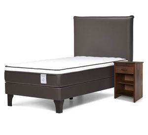 Cama europea Nstyle 4 Plus 1.5 plazas + set Maurice chocolate