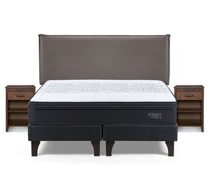 Cama europea Tempo 2 plazas base dividida + set Maurice chocolate