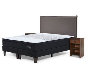 Cama europea Tempo 2 plazas base dividida + set Maurice chocolate
