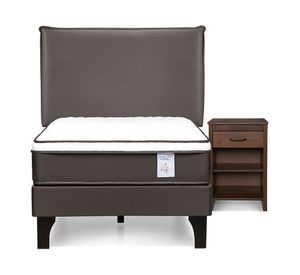 Cama europea Nstyle 4 Plus 1 plaza + set Maurice chocolate