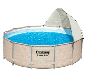 Toldo para piscina 60x11x12 cm gris