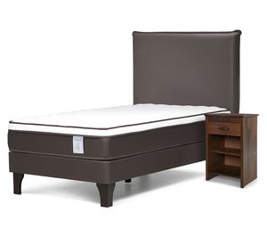 Cama europea Nstyle 4 Plus 1 plaza + set Maurice chocolate