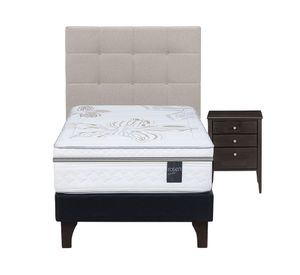 Cama europea 1.5 plazas Art 4 + Set Issey Niebla