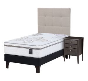 Cama europea 1.5 plazas Art 4 + Set Issey Niebla