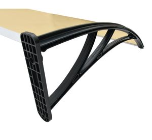 Alero listo protección policarbonato bronce Curvo 100x105 cm