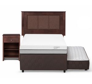 Diván 1.5 plazas Base Normal Pratta + Respaldo y Set Rachel