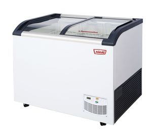 Freezer horizontal dual tapa vidrio curvo blanco 377 lt