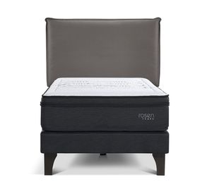 Cama europea Tempo 1.5 plazas + respaldo Maurice chocolate