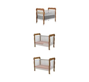 Cuna 3 funciones Lila blanco/café