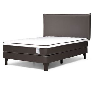 Cama europea Nstyle 4 Plus 2 plazas + respaldo Maurice chocolate