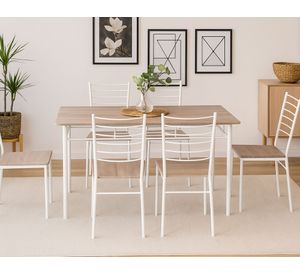 Comedor 6 sillas Said 76x140x80 cm