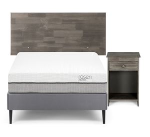 Cama europea 1 plaza Pratta + set Tabor grafito