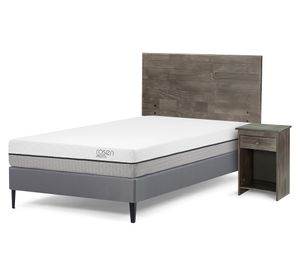 Cama europea 1 plaza Pratta + set Tabor grafito
