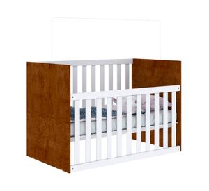 Cuna baranda ajustable Gabi blanco/café