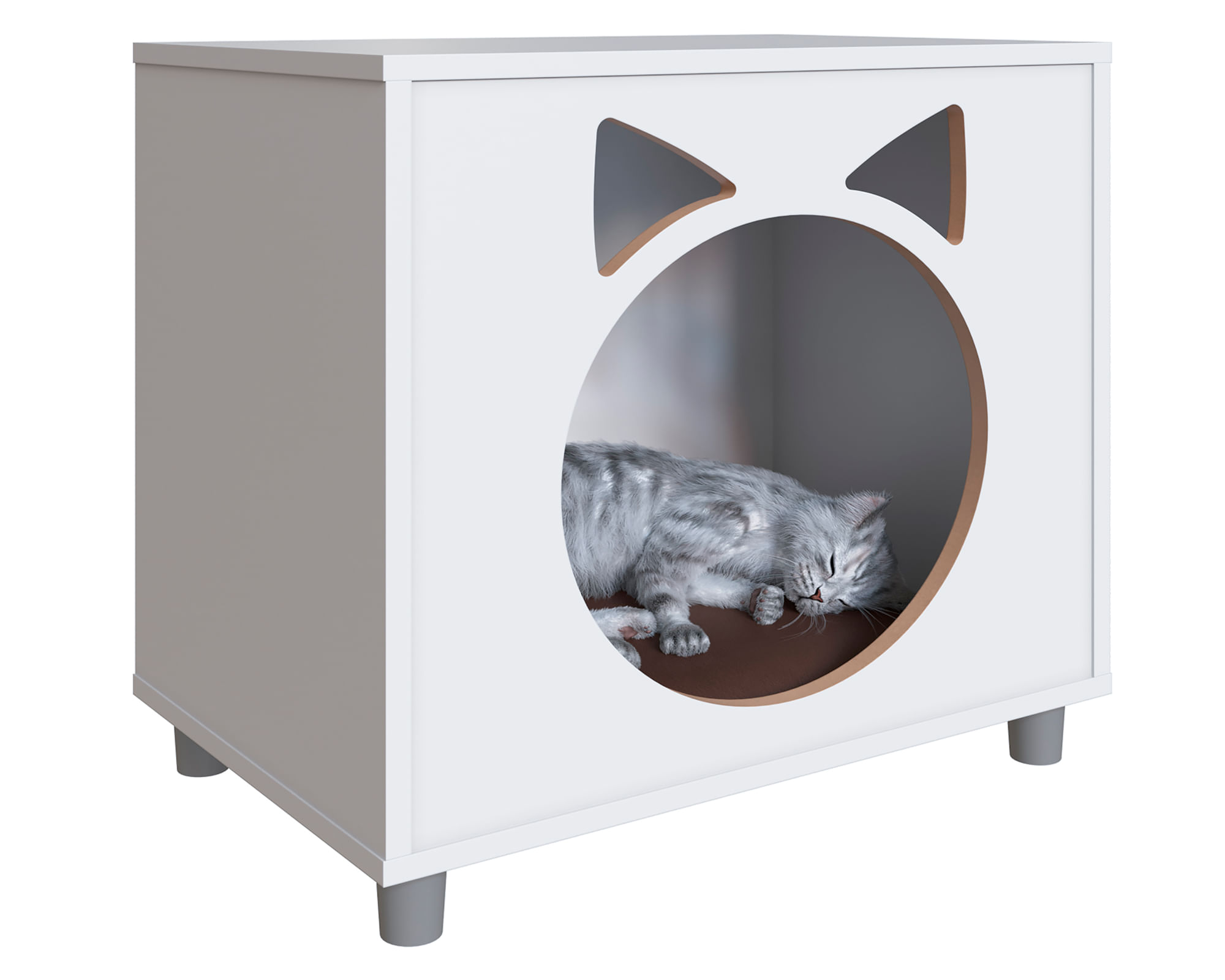 Velador para gato blanco 53x54x36 cm