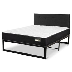 Cama metálica Iron Smart Belsogno Plus 1.5 plazas + respaldo Black