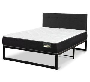 Cama metálica Iron Smart Belsogno Plus 1.5 plazas + respaldo Black