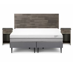 Cama europea 2 plazas Pratta base dividida + set Tabor grafito