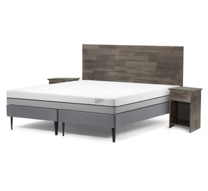 Cama europea 2 plazas Pratta base dividida + set Tabor grafito