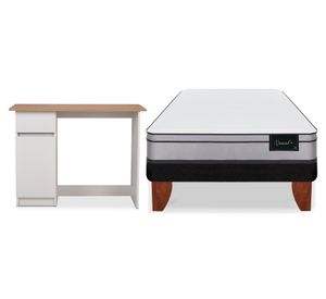 Cama europea Nuvola 1.5 plazas + escritorio olmo alpino
