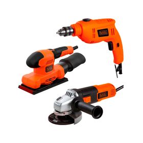 Lijadora 150W BEW220 + Esmeril Angular 820W G720 + Taladro Percutor 3/8" 550W TB550